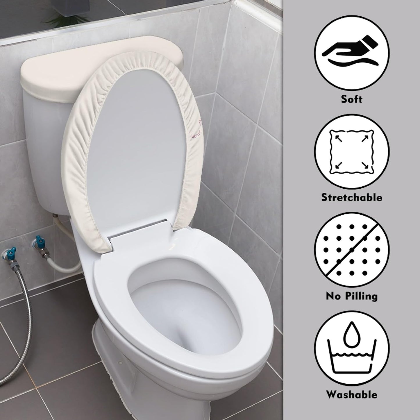 Set of 2 Japanese Waves Octopus Toilet Lid Tank Cover Art Teal Blue