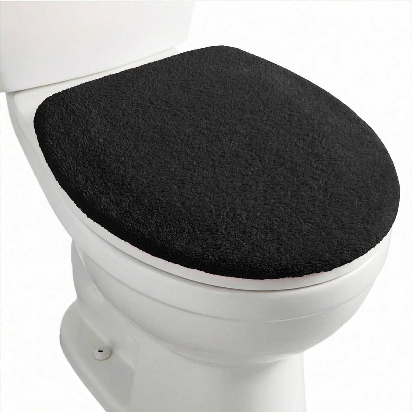 Microfiber Toilet Lid Cover, Non-Slip Soft Toilet Cover Adjustable Toilets Seat Covers Absorbent Machine Washable Covers Elastic Fits Most Round Elongated Toilets Bathroom Decor