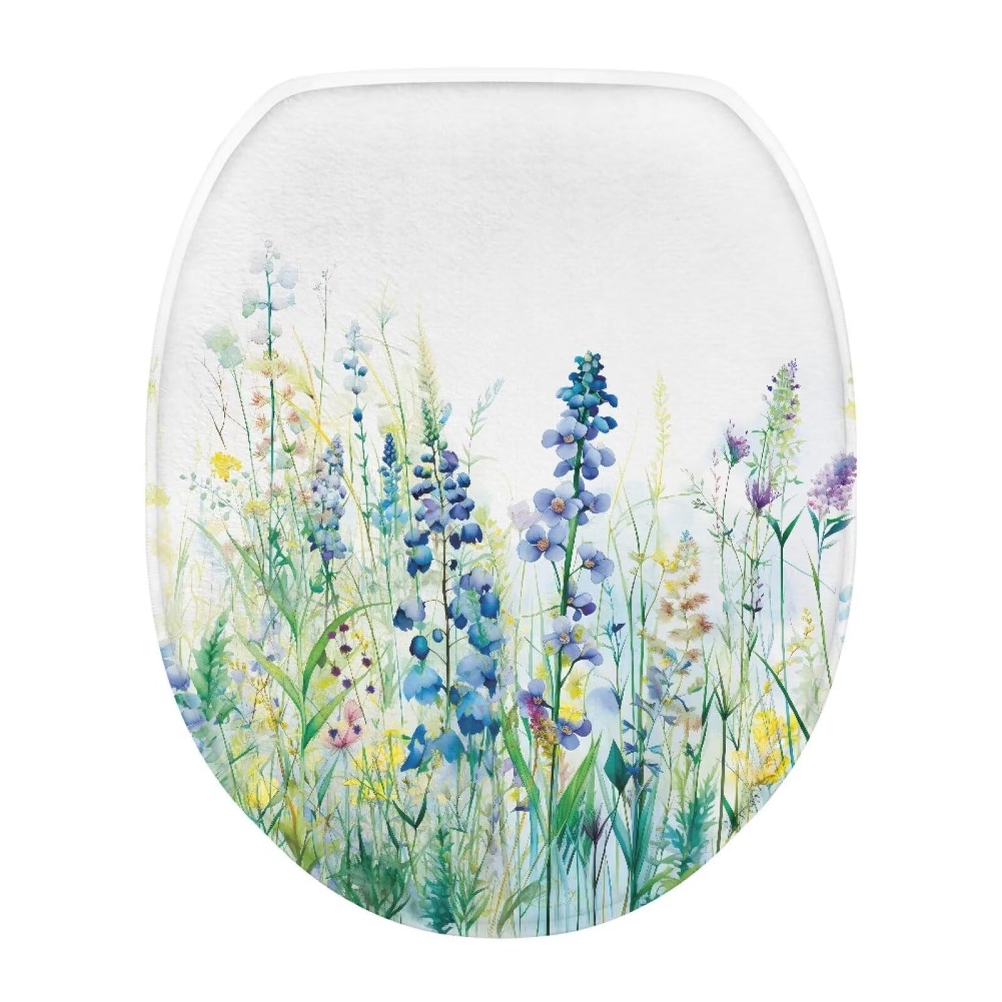 chaqlin Toilet Lid Cover Red Poppy Print Toilet Lid Seat Cover Washable Fabric Set, Novelty Gifts Fits Most Round, Elongated and Oblong Toilets