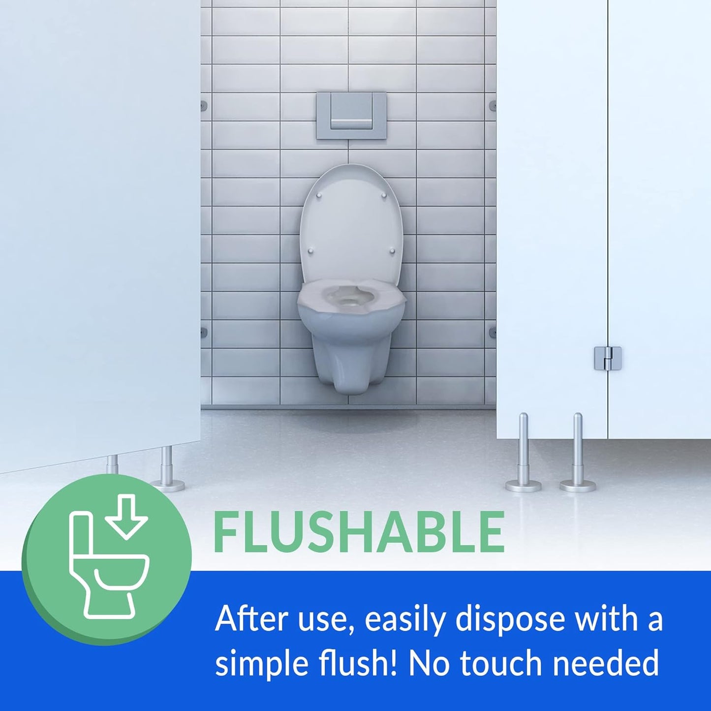 Reli. Toilet Seat Covers (2000 Pcs, 8 Packs of 250) Flushable | Disposable Toilet Seat Cover 14x16" (Half-Fold) | Paper Liners for Restroom, Bathroom, Travel, Camping, Potty Training