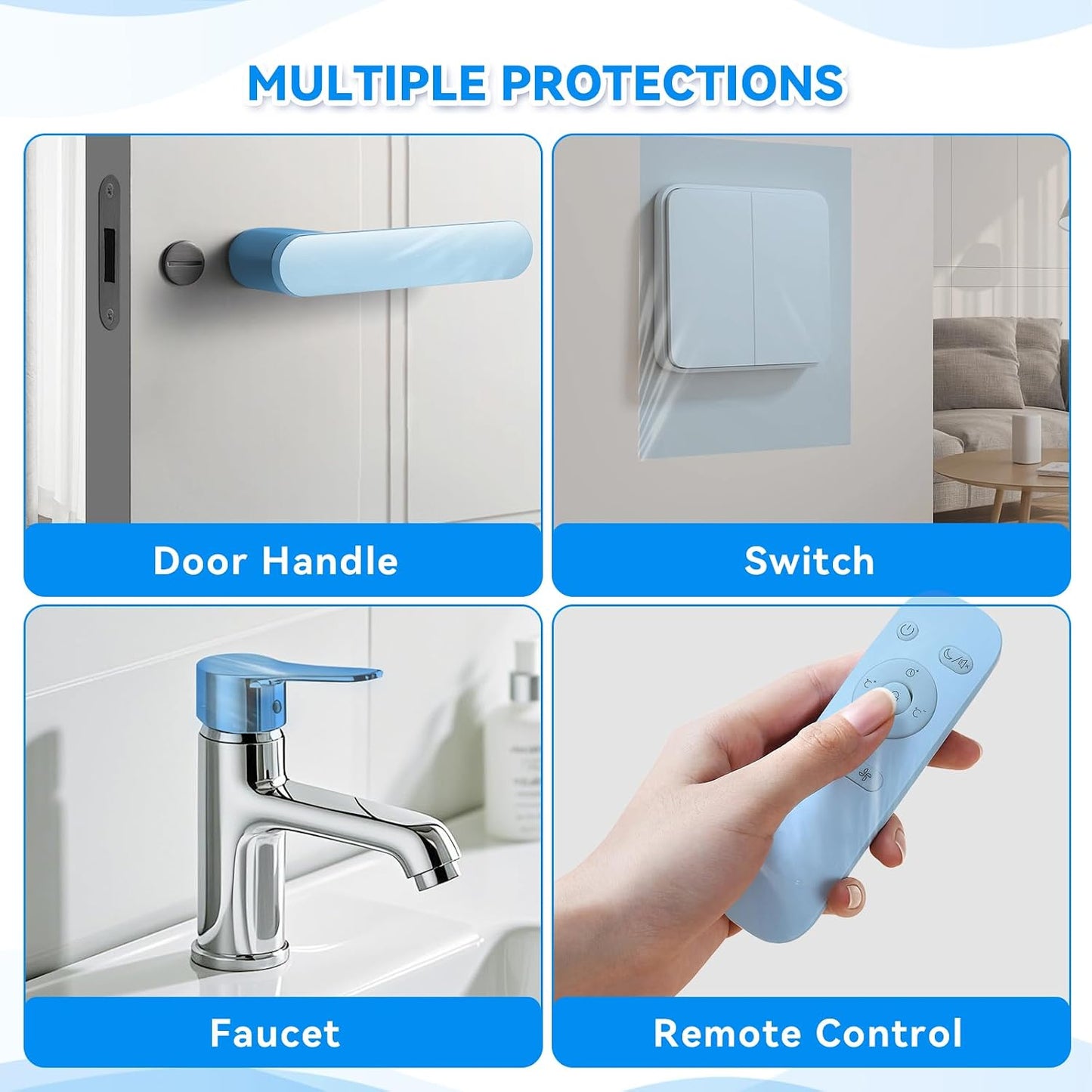 Toilet Seat Covers Disposable for Travel Hotel,600 Pcs (4x150 pcs),Blue | Blue Barrier Film,Non-slip, Waterproof, Easy Removable, No Glue Left, Fit for Most Shape of Toilets,Public Bathroom Protector