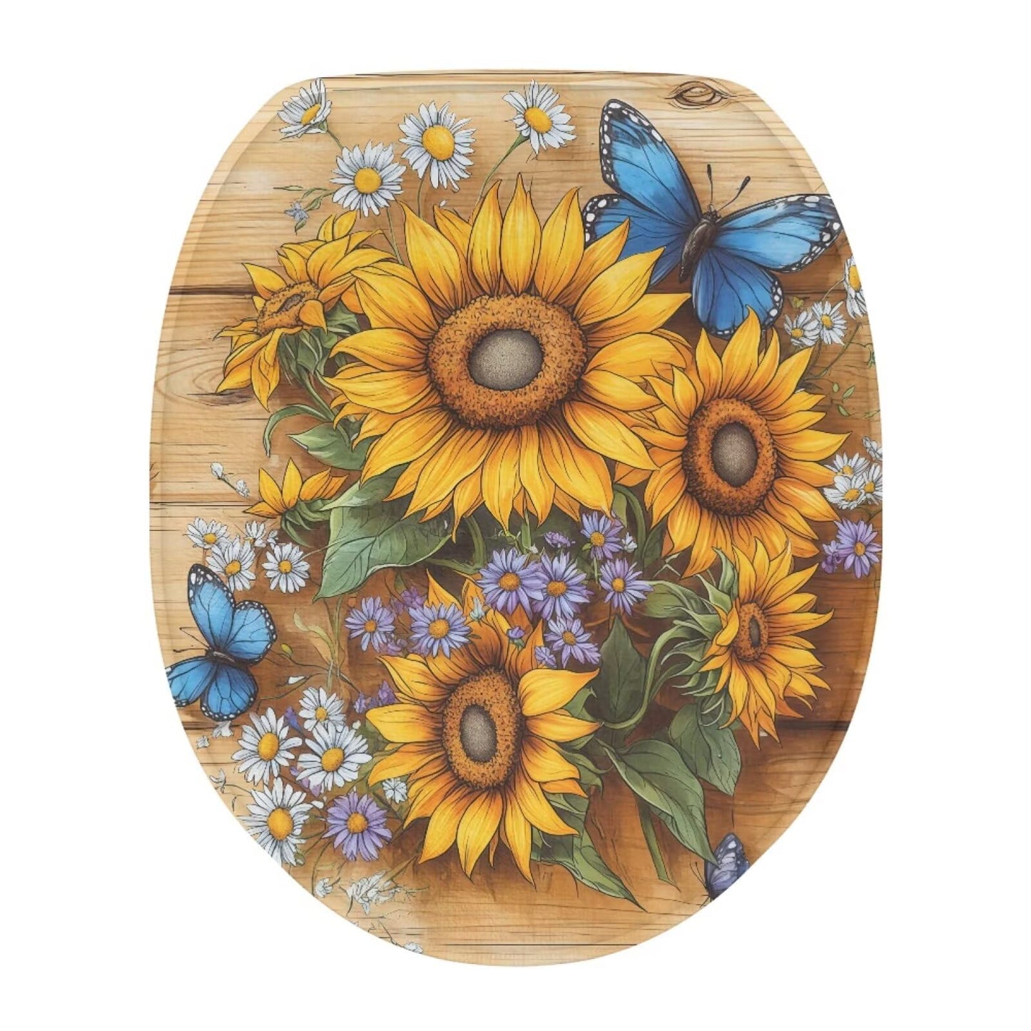 Hummingbird Flower Toilet Lid Covers for Bathroom Hummingbird Flower Toilet Seat Cushion Cover Elongated Reusable Replacement Fabric Elastic Washable Dust Covers