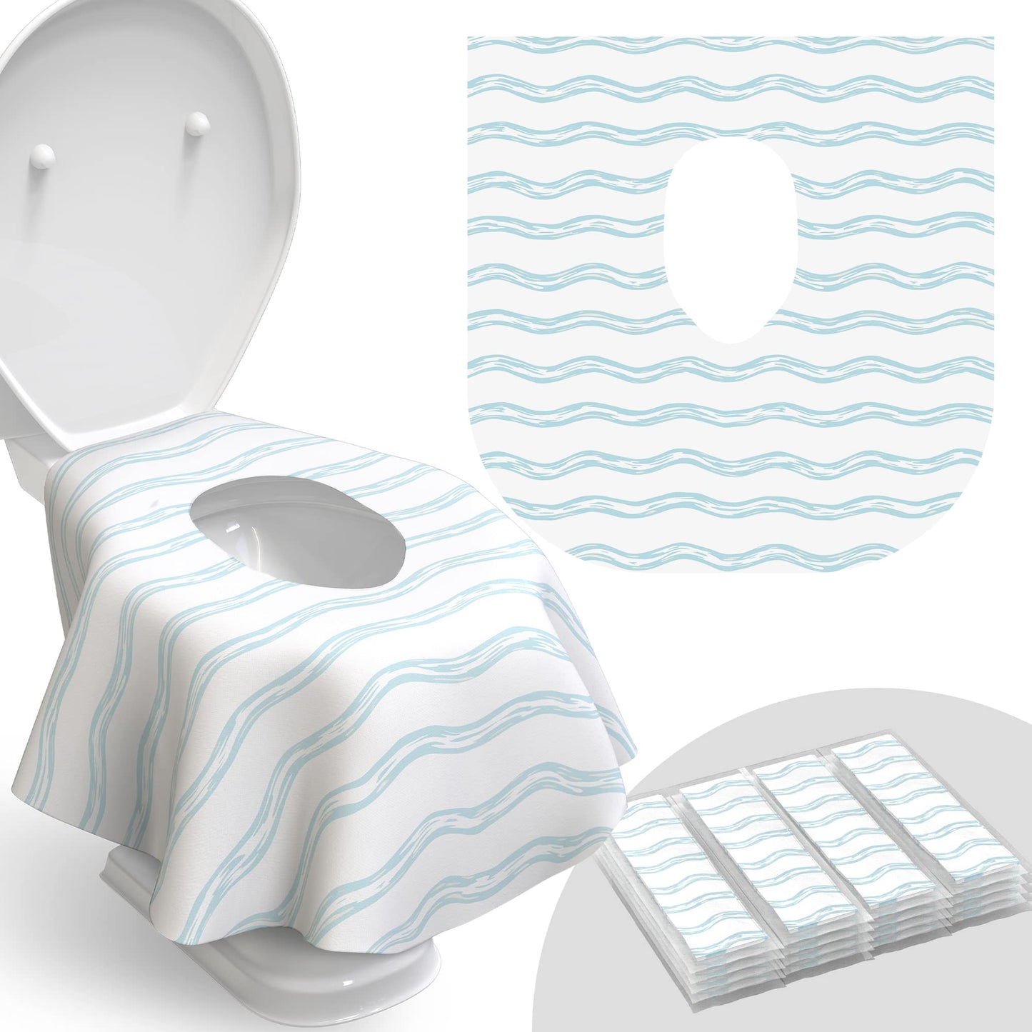 Relyo Disposable Toilet Seat Cover for Travel – 20 Pack with Covers Wrapped in Sets of 2, Non-Flushable Liners, Fits Most Seats – Kids, Toddlers, Adults (Dinosaurs, 20)