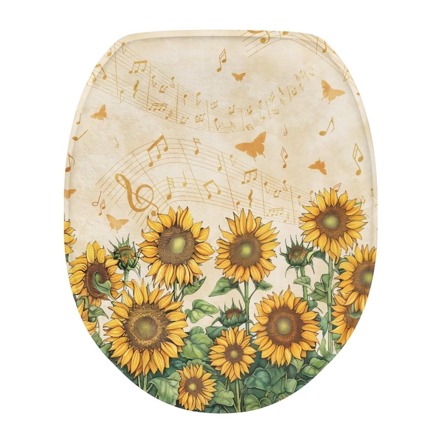 chaqlin Toilet Lid Cover Red Poppy Print Toilet Lid Seat Cover Washable Fabric Set, Novelty Gifts Fits Most Round, Elongated and Oblong Toilets