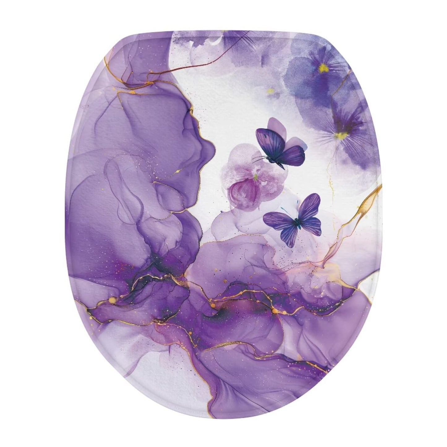 Hummingbird Flower Toilet Lid Covers for Bathroom Hummingbird Flower Toilet Seat Cushion Cover Elongated Reusable Replacement Fabric Elastic Washable Dust Covers