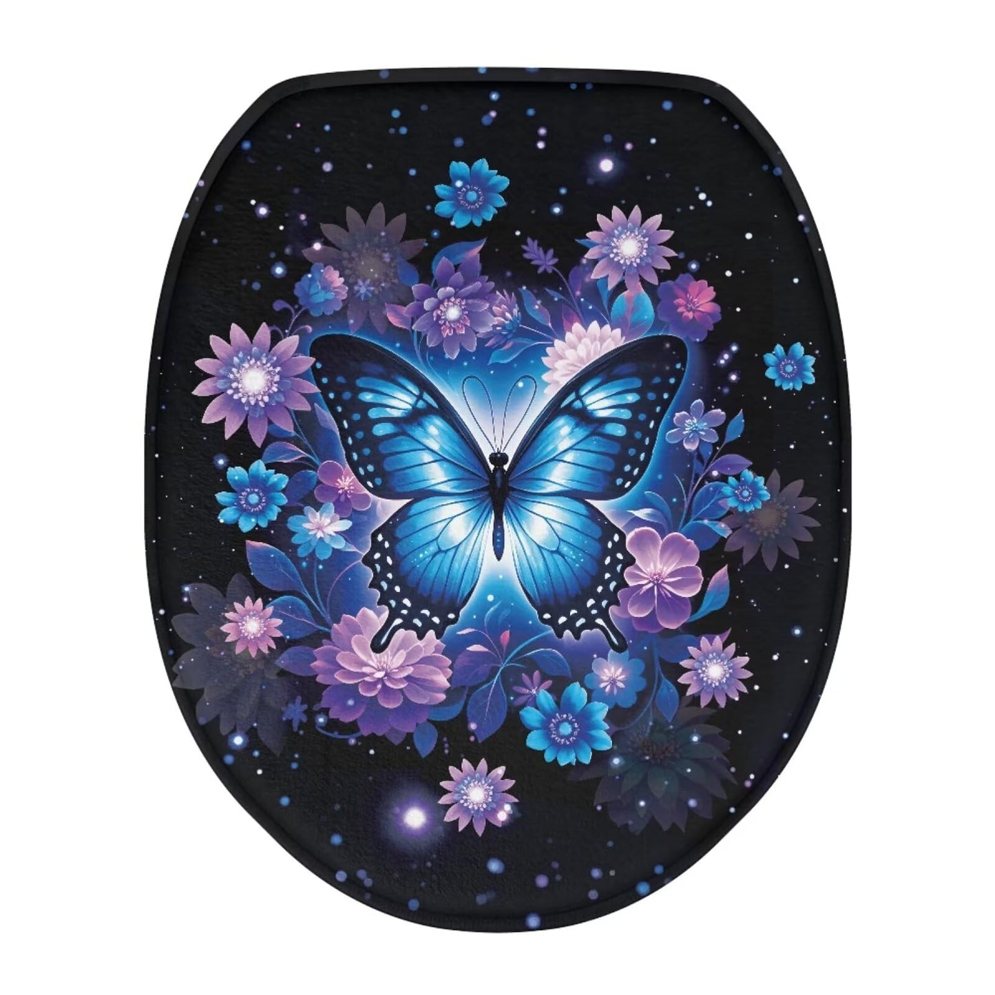 Hummingbird Flower Toilet Lid Covers for Bathroom Hummingbird Flower Toilet Seat Cushion Cover Elongated Reusable Replacement Fabric Elastic Washable Dust Covers
