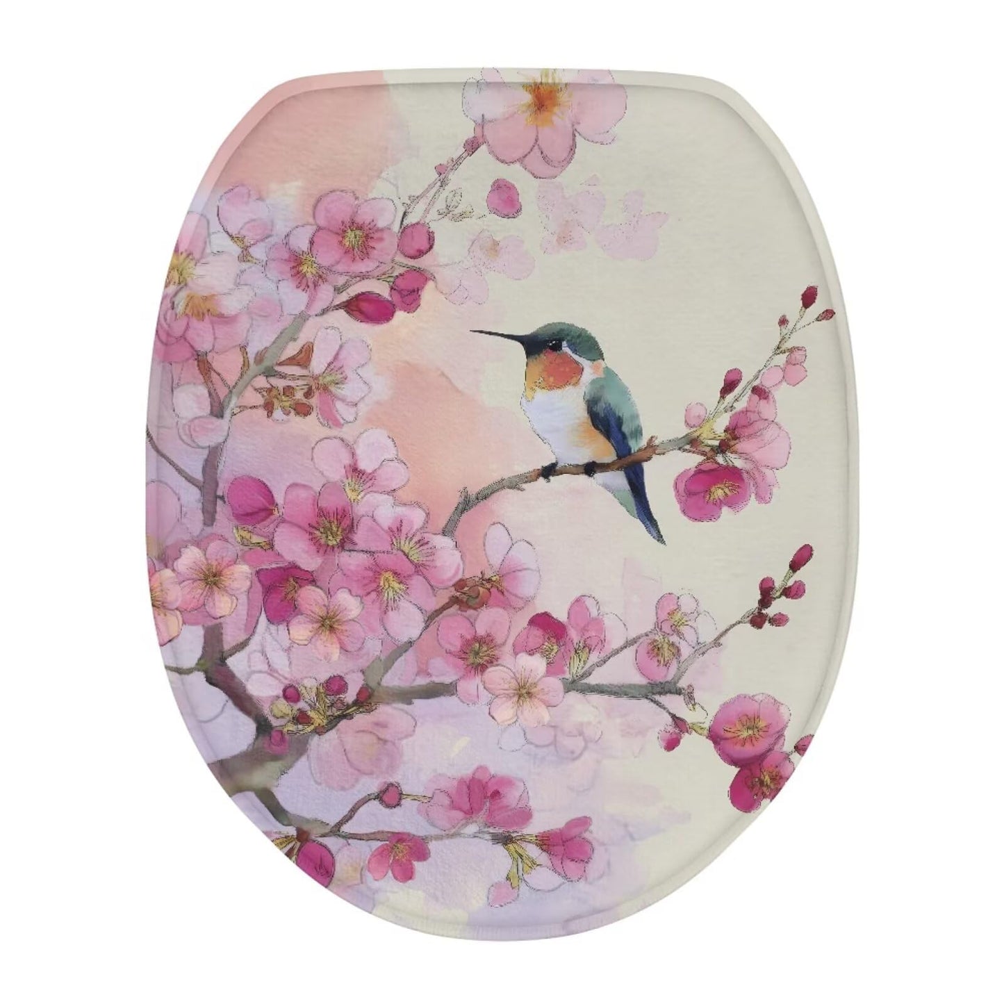 chaqlin Toilet Lid Cover Red Poppy Print Toilet Lid Seat Cover Washable Fabric Set, Novelty Gifts Fits Most Round, Elongated and Oblong Toilets