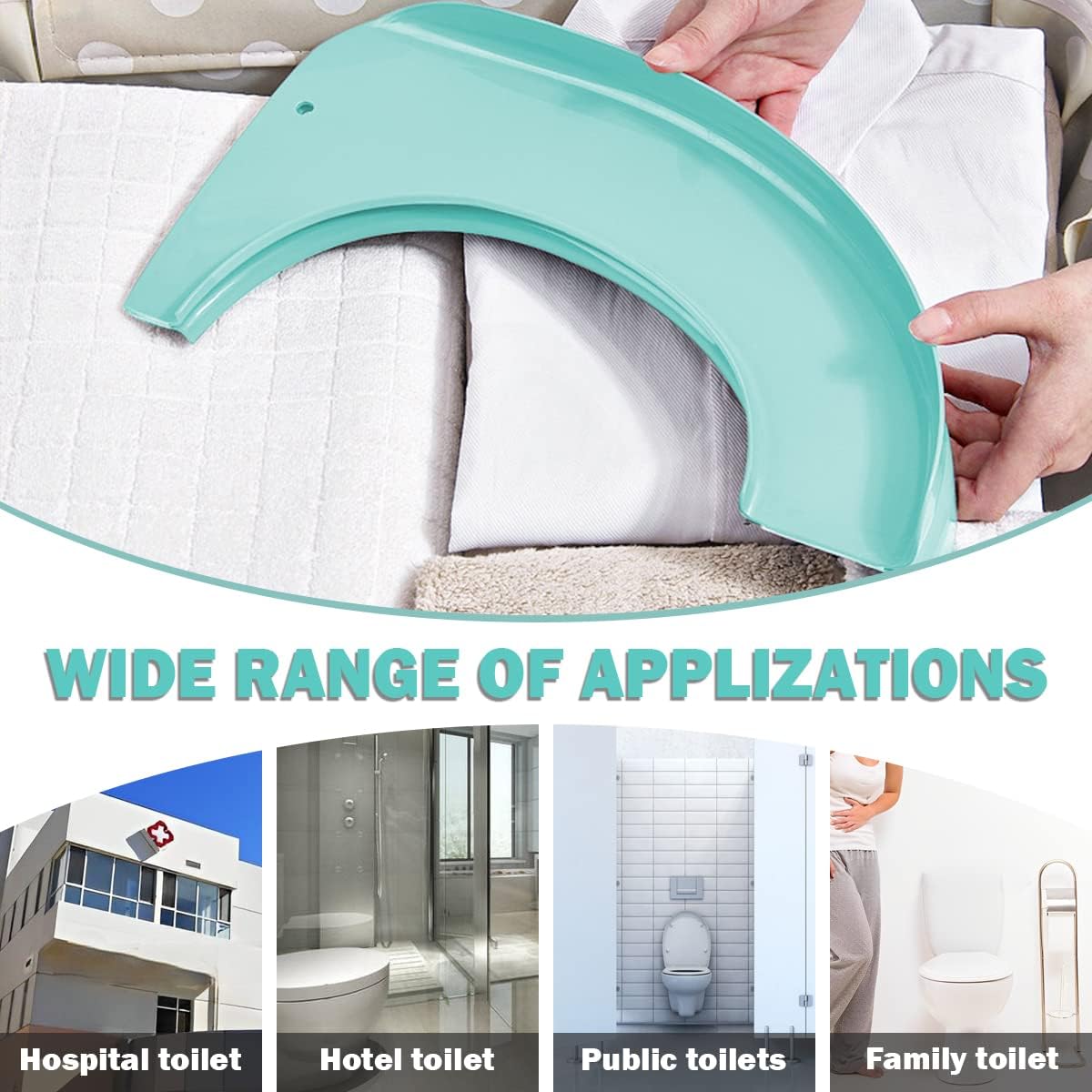 Adult Folding Toilet Pad Toilet Seat Plastic Toilet Cushion Washable Foldable Portable Toilet Seat Cover for Home Travel Office (Green)