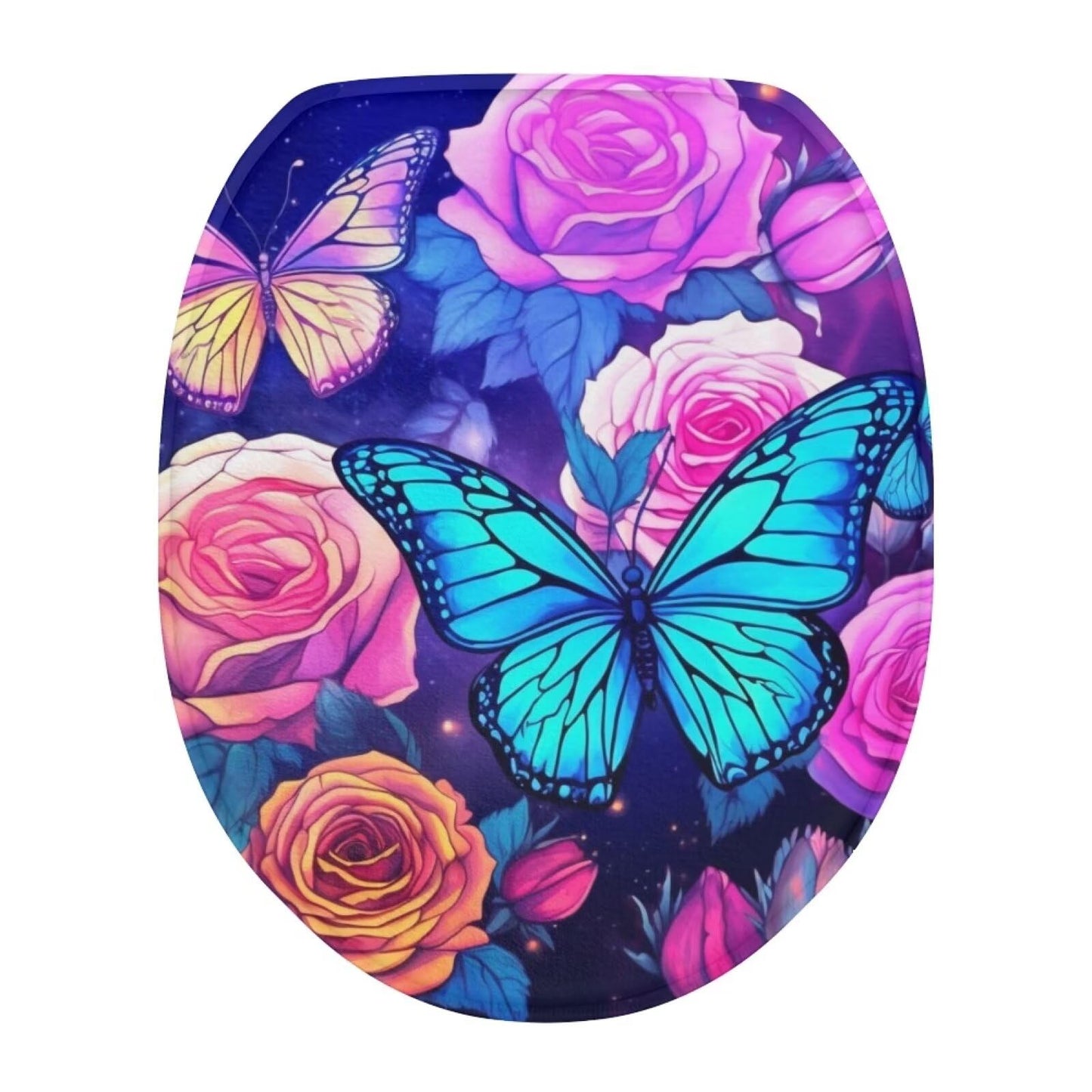 Purple Gothic Cat Toilet Lid Cover Elongated Toilet Seat Lid Covers Replacement Universal Toilet Seat Cover Fits Accessories Decor Soft Toilet Protector Cover Fits Most Toilet Lids-1