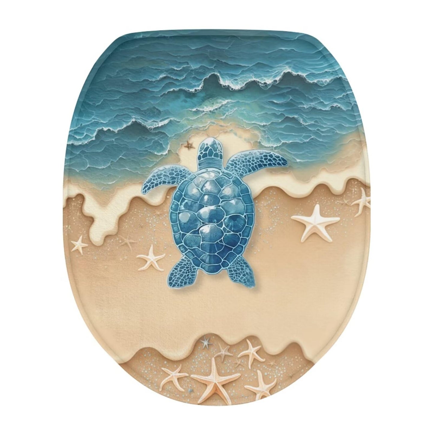 chaqlin Sea Turtle Floral Print Toilet Seat Covers for Bathroom Easy to Clean Toilet Lid Cover Bathroom Decoration Accessories Seat Covers Fits Most Toilets