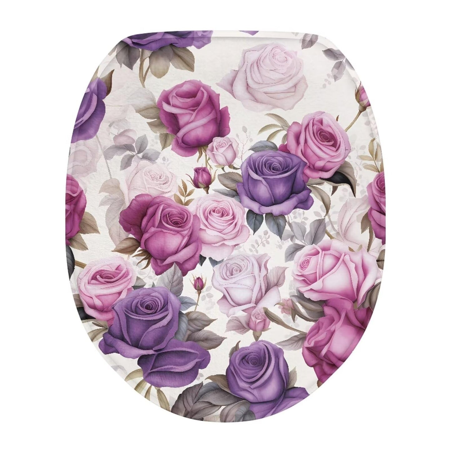 chaqlin Toilet Lid Cover Red Poppy Print Toilet Lid Seat Cover Washable Fabric Set, Novelty Gifts Fits Most Round, Elongated and Oblong Toilets