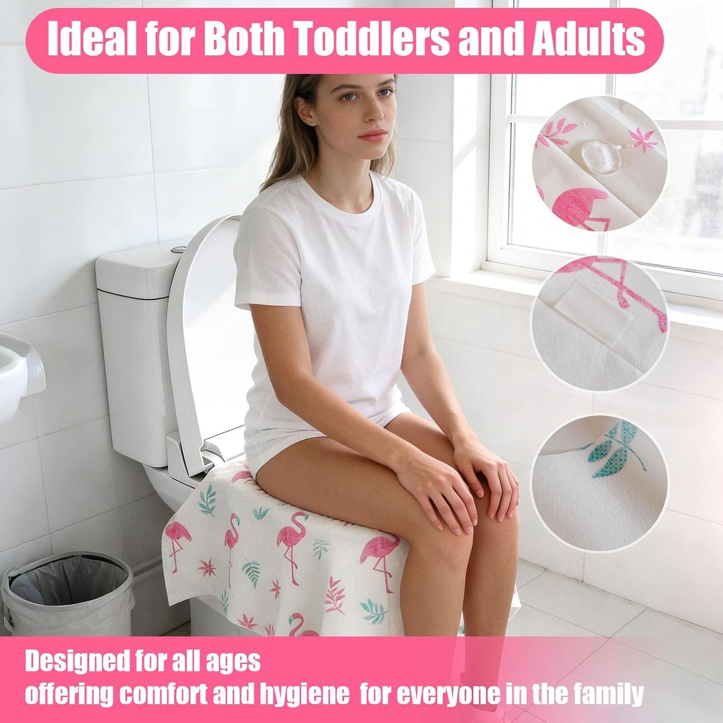32 Pcs Disposable Toilet Seat Covers for Kids & Toddlers | Hygienic & Convenient Potty Training Seat Covers, Perfect for Travel & Public Restrooms