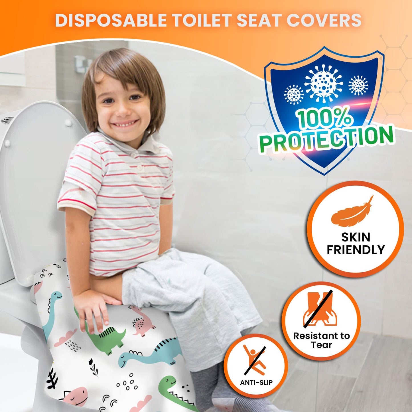 20 XL Toilet Seat Covers Disposable, Kids & Adults Travel Pack | Individually Wrapped, Waterproof, Potty Training, Toddler Liners, Travel Use