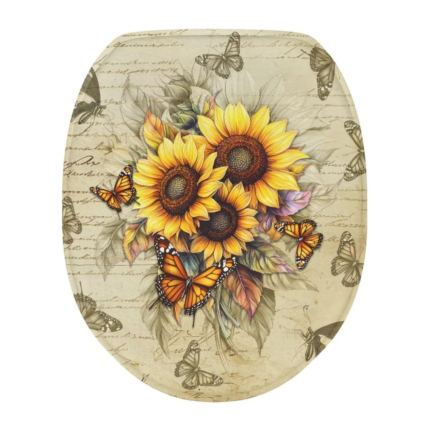 Hummingbird Flower Toilet Lid Covers for Bathroom Hummingbird Flower Toilet Seat Cushion Cover Elongated Reusable Replacement Fabric Elastic Washable Dust Covers