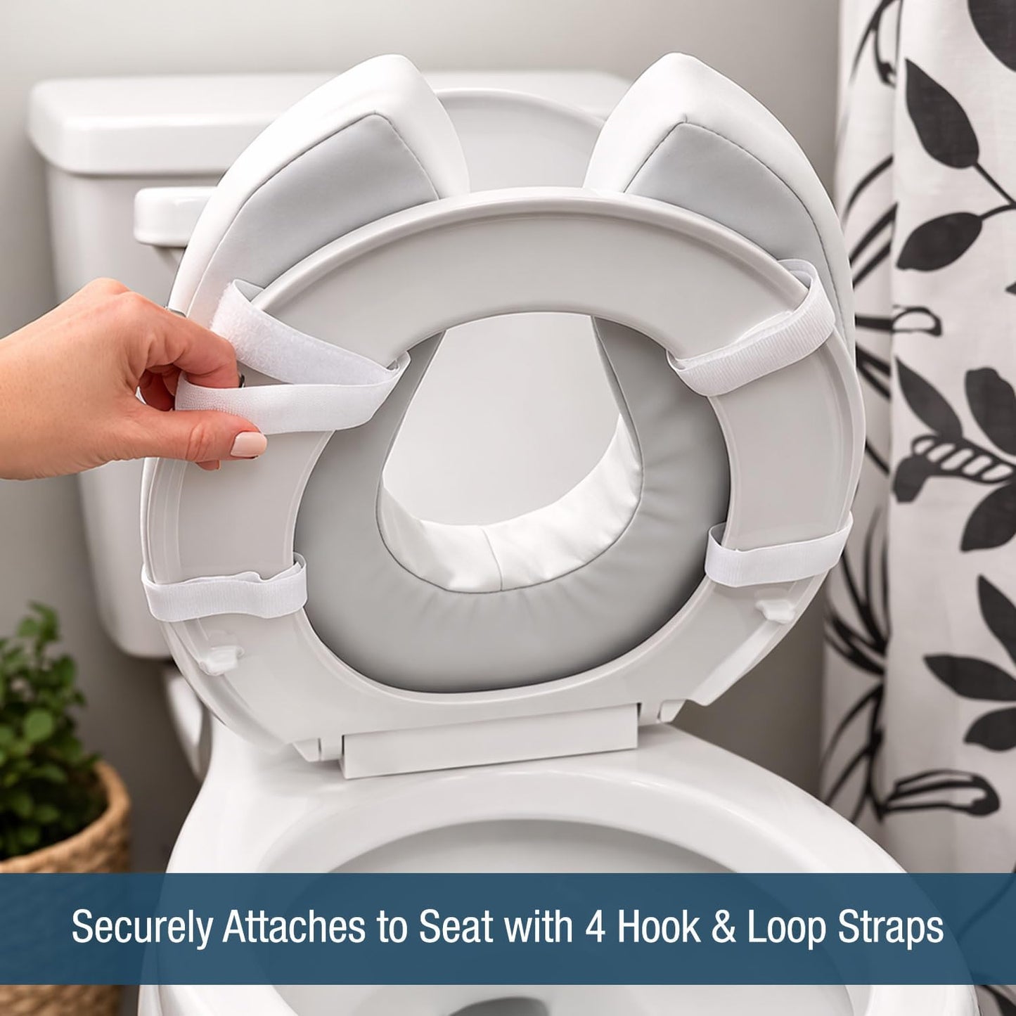 DMI Raised Toilet Seat Toilet, Toilet Seat Riser, Seat Cushion and Toilet Seat Cover to Add Extra Padding to the Toilet Seat while Relieving Pressure, 2 Inch Pad, White