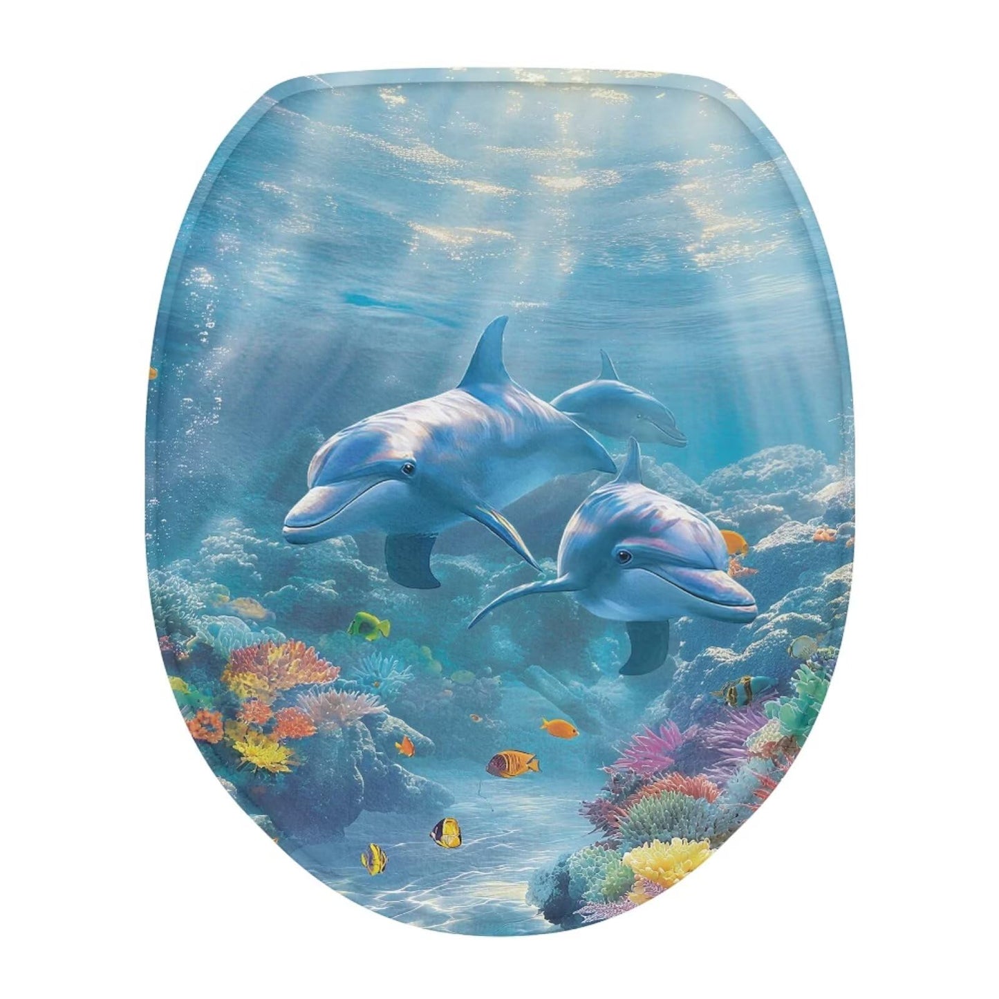 chaqlin Sea Turtle Floral Print Toilet Seat Covers for Bathroom Easy to Clean Toilet Lid Cover Bathroom Decoration Accessories Seat Covers Fits Most Toilets