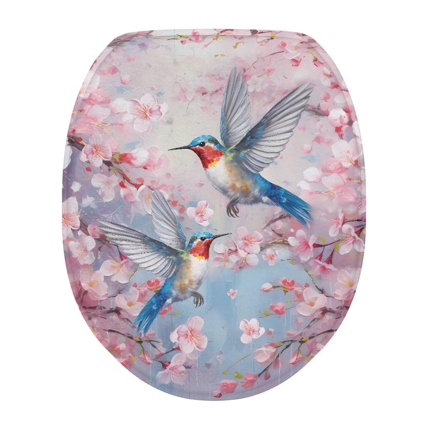 chaqlin Toilet Lid Cover Red Poppy Print Toilet Lid Seat Cover Washable Fabric Set, Novelty Gifts Fits Most Round, Elongated and Oblong Toilets