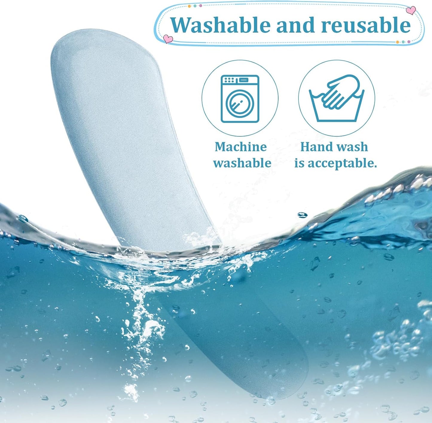 Toilet Seat Cover, Thick and Elastic Bathroom Toilet Seat Cushion Soft Polyester Fiber Sponge Cushioned Lid Cover, Non-Slip Washable Reusable Comfort Pad Seats Cushion for Most Toilets (Blue)