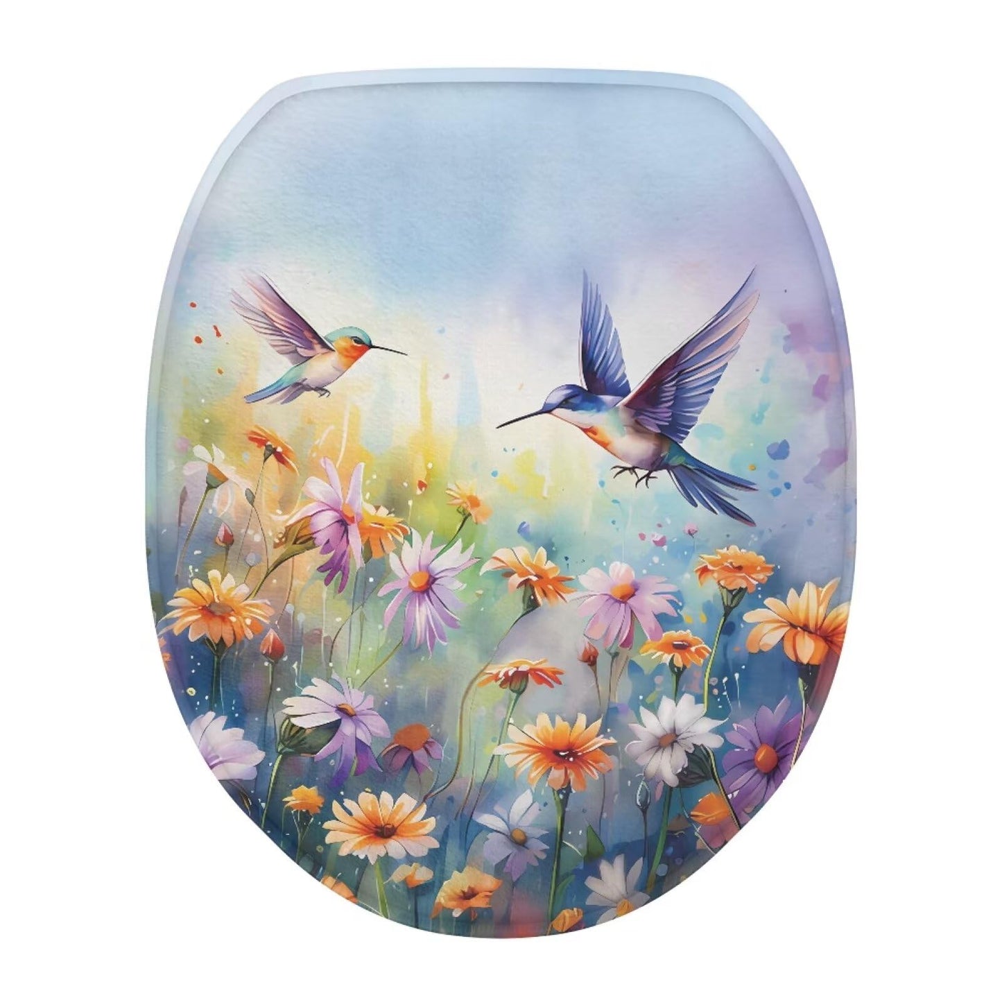 chaqlin Toilet Lid Cover Red Poppy Print Toilet Lid Seat Cover Washable Fabric Set, Novelty Gifts Fits Most Round, Elongated and Oblong Toilets