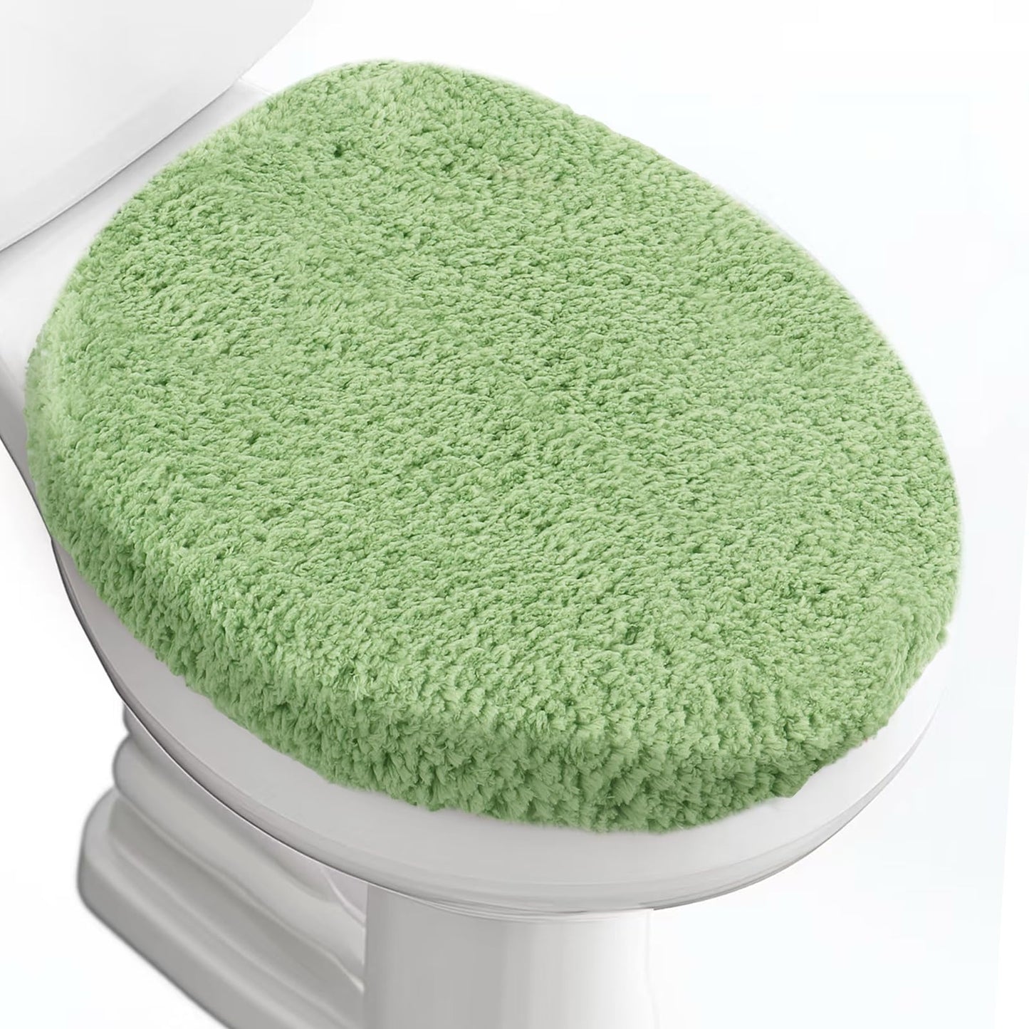 Soft Microfiber Toilet Seat Cover 17.5" x 15" Machine Washable | Solid Toilet Lid Cover Adjustable Rubber Backing Fits Most 16 -17.5" L x 14-16" W Round Oblong and Elongated Toilet Seat