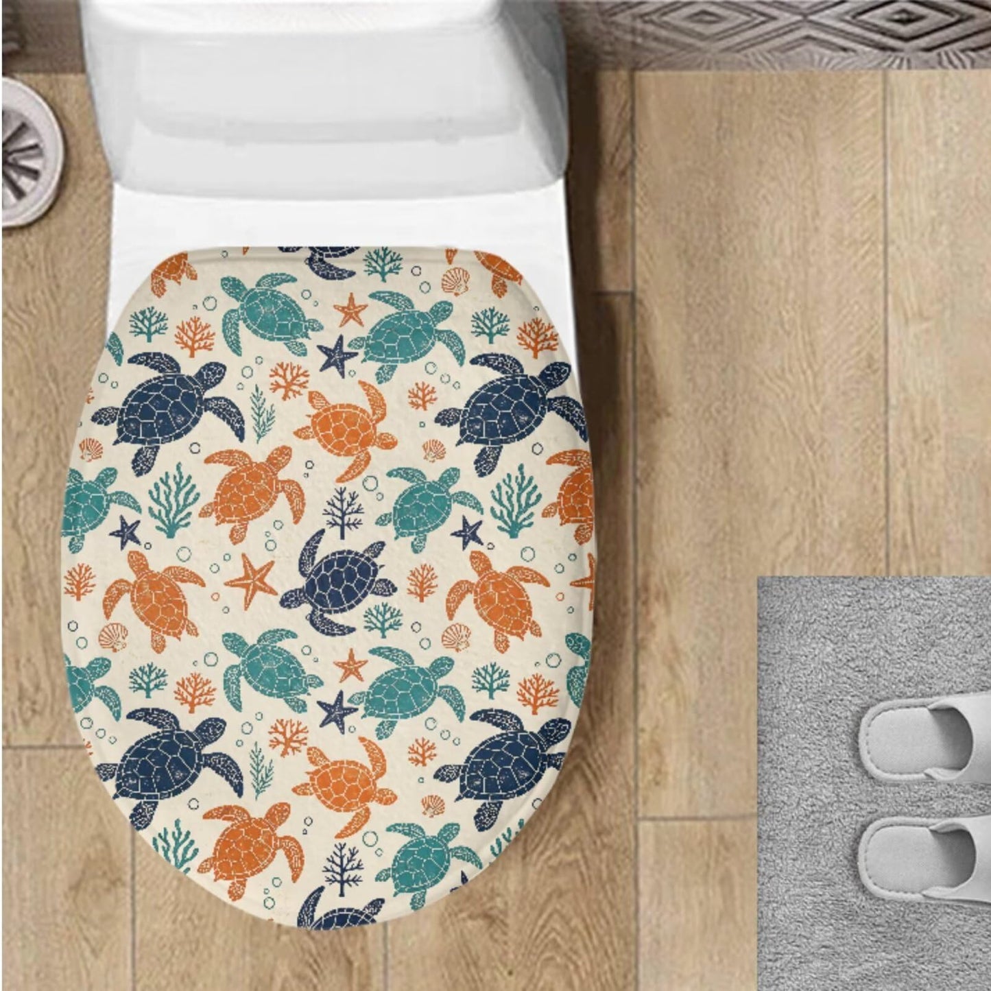 Toilet Lid Cover for Bathroom Water Absorbent Toilet Lid Protector Fits Most Sizes Standard, Round, Elongated and Oblong Lids, Gothic Crow Rose Gray