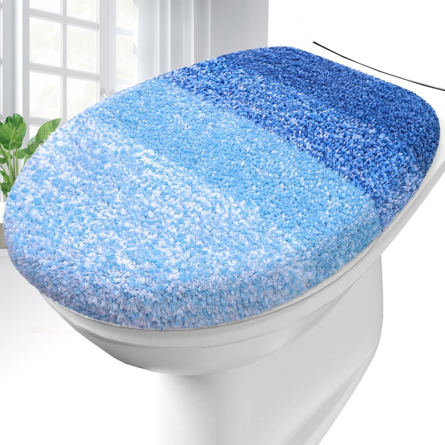 OLANLY Soft Microfiber Bathroom Toilet Lid Cover, 17.5x15, Gray | Machine Washable Seat Covers, Stays in Place Rubber Backing, Fits Most Round, Elongated and Oblong Lids, Accessories Decor