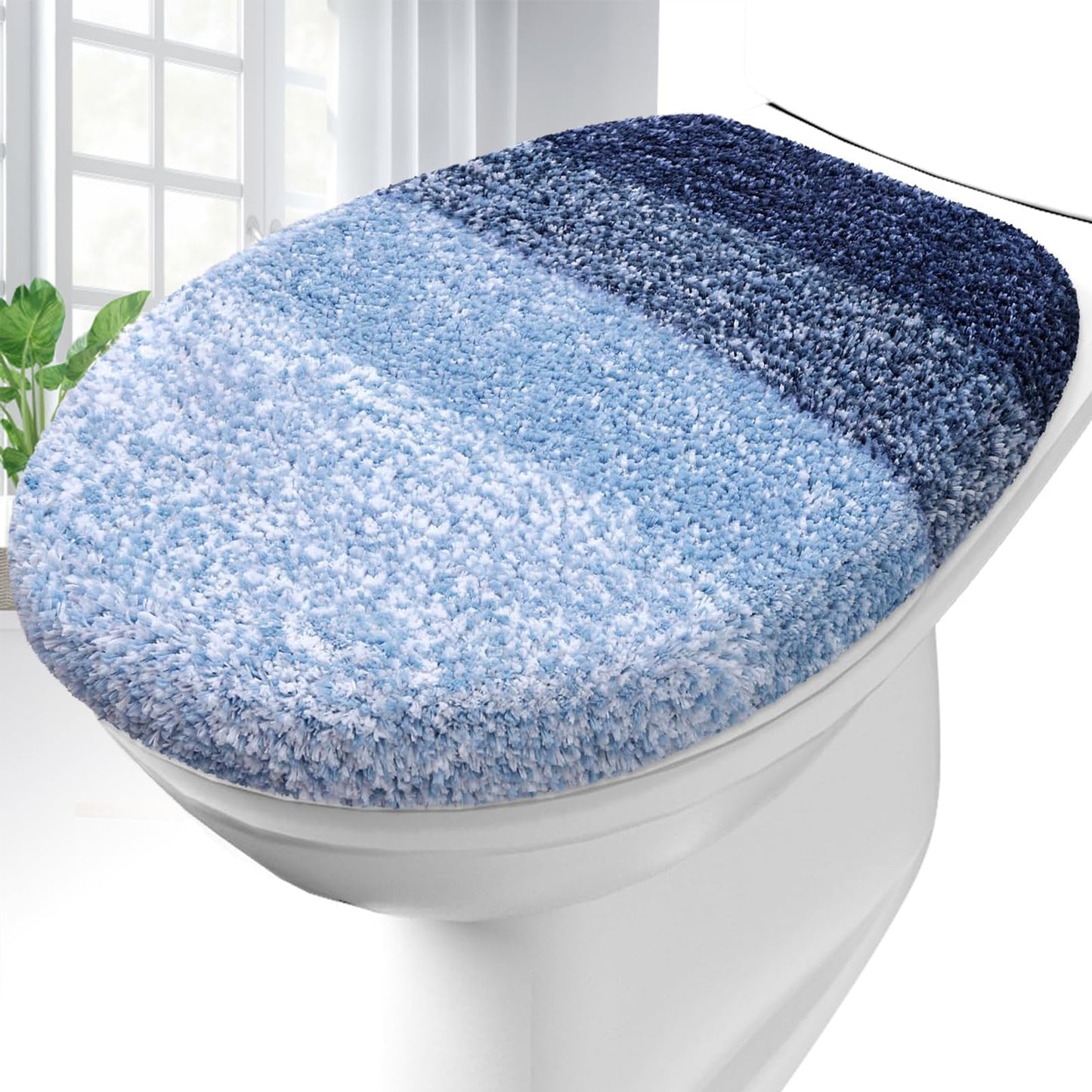 OLANLY Soft Microfiber Bathroom Toilet Lid Cover, 17.5x15, Gray | Machine Washable Seat Covers, Stays in Place Rubber Backing, Fits Most Round, Elongated and Oblong Lids, Accessories Decor