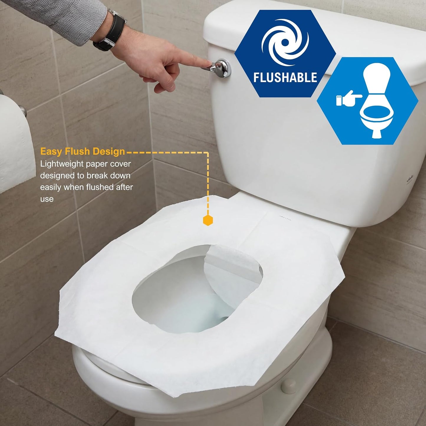 MED PRIDE Disposable Toilet Seat Covers,Flushable,Septic Safe,250 Count