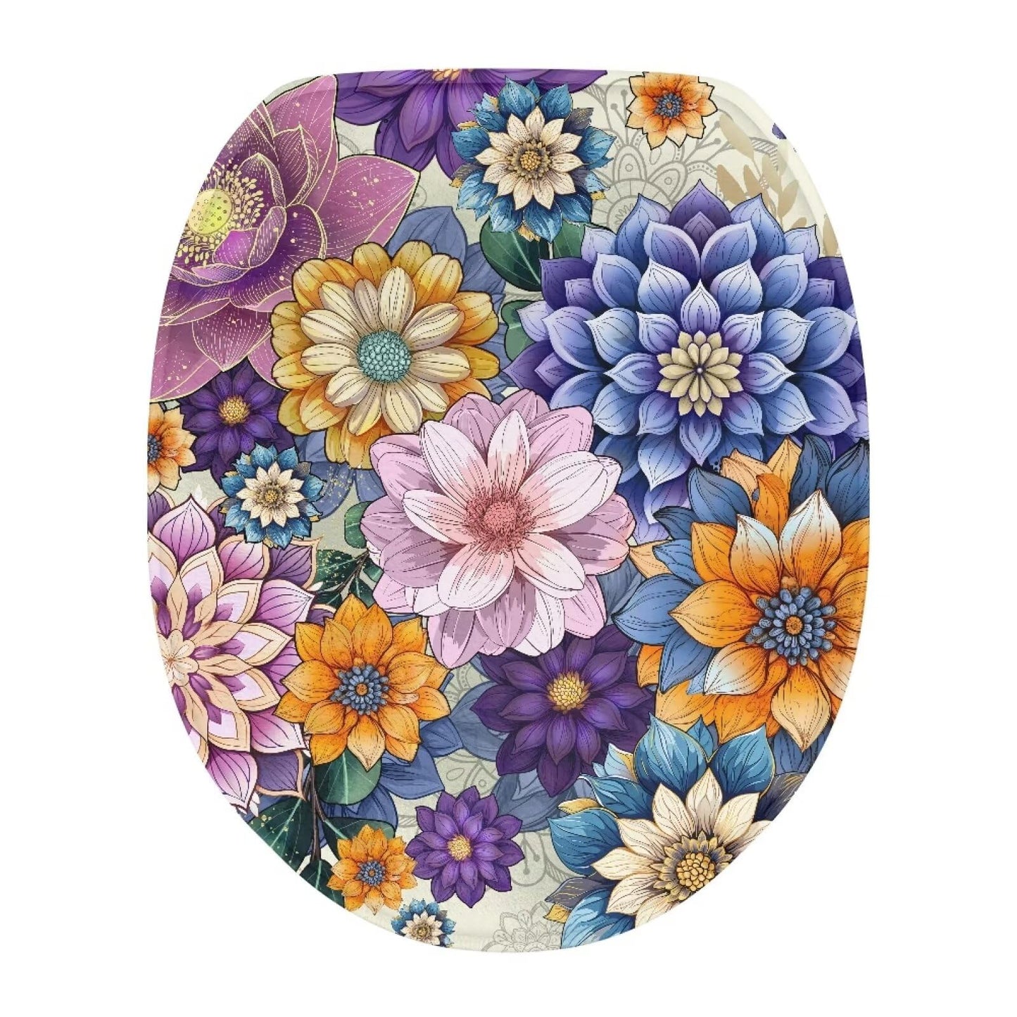 Purple Gothic Cat Toilet Lid Cover Elongated Toilet Seat Lid Covers Replacement Universal Toilet Seat Cover Fits Accessories Decor Soft Toilet Protector Cover Fits Most Toilet Lids-1