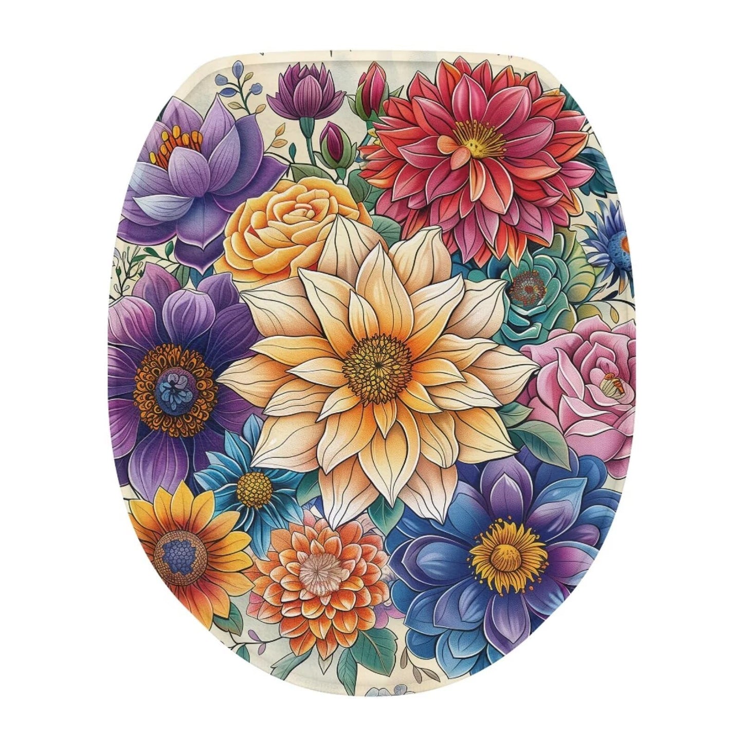 chaqlin Toilet Lid Cover Blue Marble Absorbent Flannel Oval Toilet Seat Covers for Bathroom, Washable Accessories Decor, Stretchable