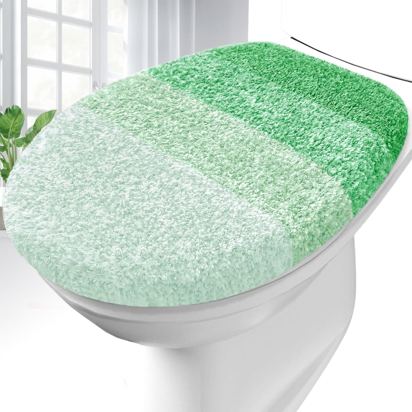 OLANLY Soft Microfiber Bathroom Toilet Lid Cover, 17.5x15, Gray | Machine Washable Seat Covers, Stays in Place Rubber Backing, Fits Most Round, Elongated and Oblong Lids, Accessories Decor