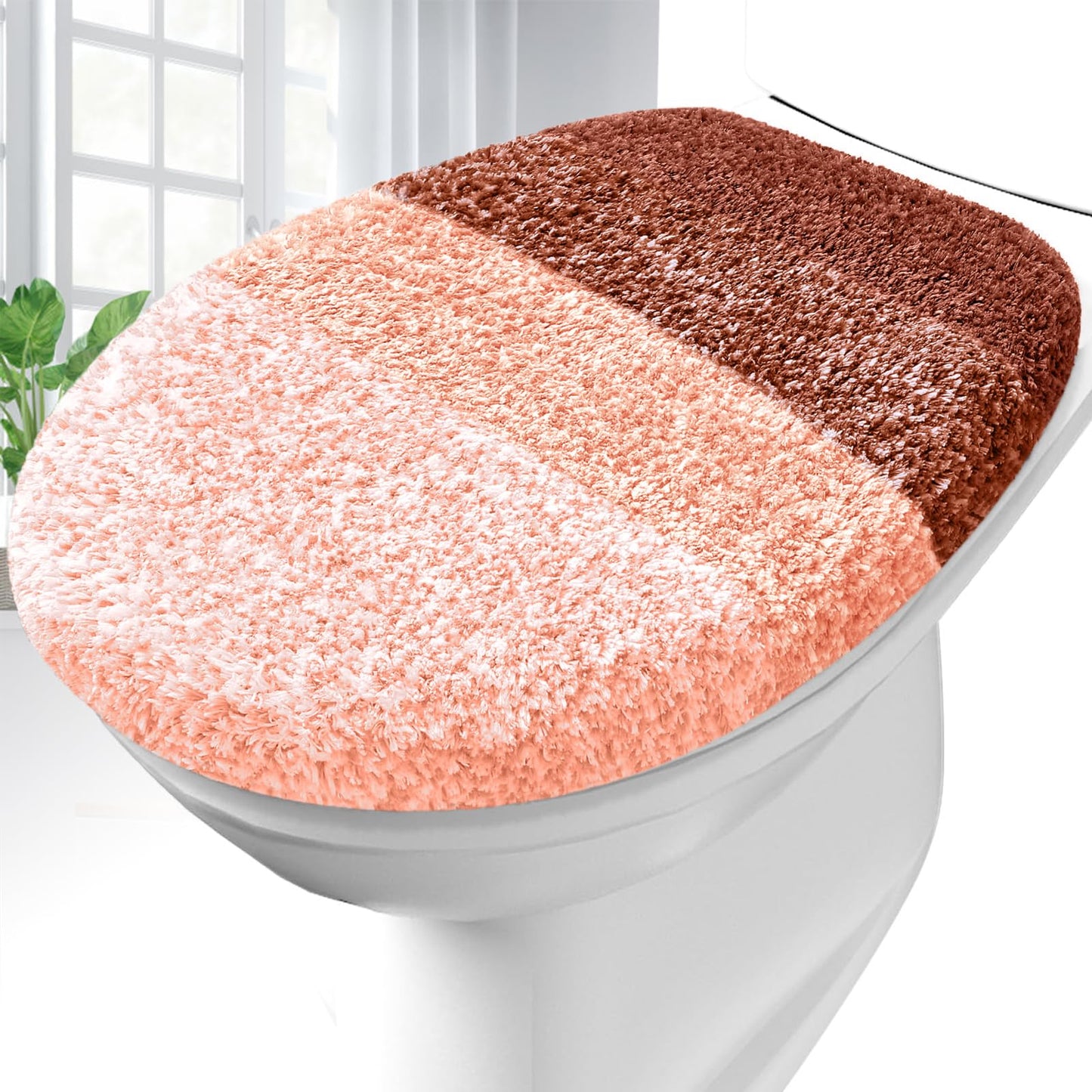 OLANLY Soft Microfiber Bathroom Toilet Lid Cover, 17.5x15, Gray | Machine Washable Seat Covers, Stays in Place Rubber Backing, Fits Most Round, Elongated and Oblong Lids, Accessories Decor